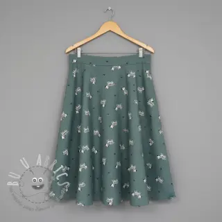 Tessuto di cotone FLANNEL Zebras green