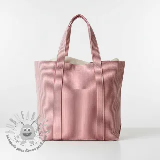 Tessuto decorativo DOBBY Colored stripe cherry