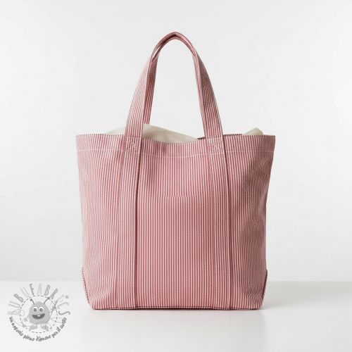 Tessuto decorativo DOBBY Colored stripe cherry