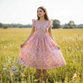 Tessuto di cotone VOILE Small hayppy flowers digital print