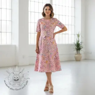 Tessuto di cotone VOILE Small hayppy flowers digital print