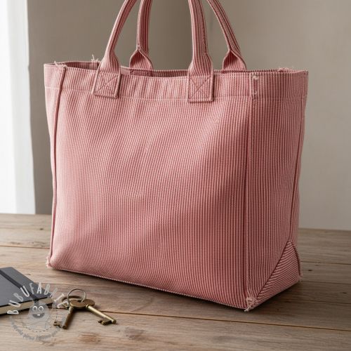 Tessuto decorativo DOBBY Colored stripe poppy red