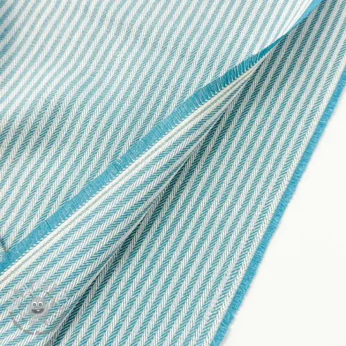 Tessuto decorativo DOBBY Colored stripe turquoise