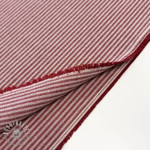 Tessuto decorativo DOBBY Colored stripe burgundy