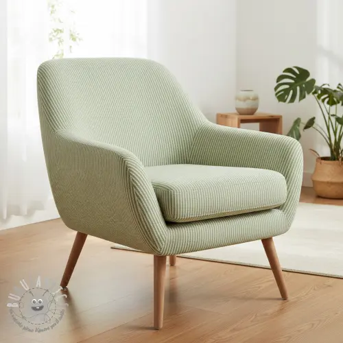 Tessuto decorativo DOBBY Colored stripe light green