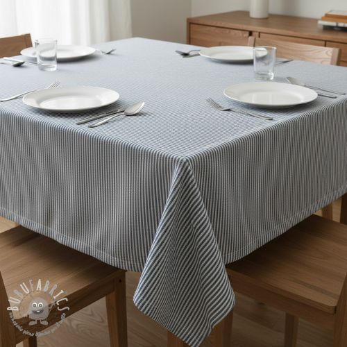 Tessuto decorativo DOBBY Colored stripe blue