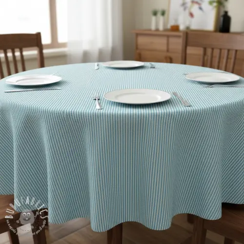 Tessuto decorativo DOBBY Colored stripe turquoise