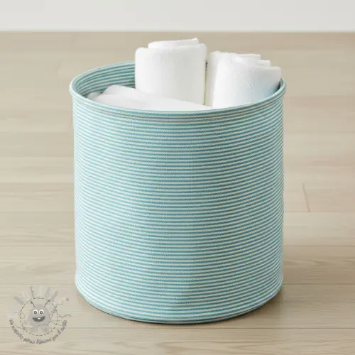 Tessuto decorativo DOBBY Colored stripe turquoise
