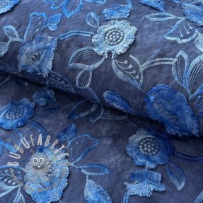 Tessuto di cotone TIE DYE EMBROIDERY Flora design B