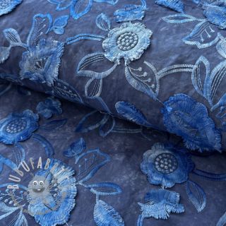 Tessuto di cotone TIE DYE EMBROIDERY Flora design B