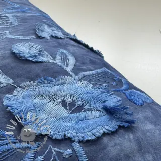 Tessuto di cotone TIE DYE EMBROIDERY Flora design B