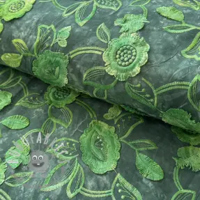 Tessuto di cotone TIE DYE EMBROIDERY Flora design A