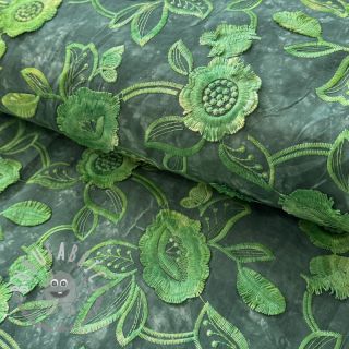 Tessuto di cotone TIE DYE EMBROIDERY Flora design A