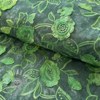 Tessuto di cotone TIE DYE EMBROIDERY Flora design A