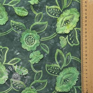 Tessuto di cotone TIE DYE EMBROIDERY Flora design A