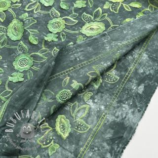 Tessuto di cotone TIE DYE EMBROIDERY Flora design A