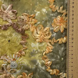 Tessuto di cotone TIE DYE EMBROIDERY Eva tape design E