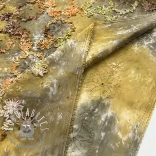 Tessuto di cotone TIE DYE EMBROIDERY Eva tape design E