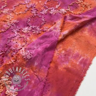 Tessuto di cotone TIE DYE EMBROIDERY Eva tape design F