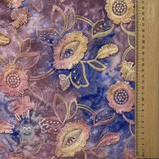 Tessuto di cotone TIE DYE EMBROIDERY Flora design C