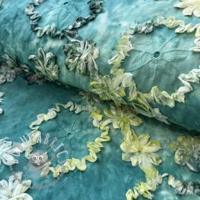 Tessuto di cotone TIE DYE EMBROIDERY Eva tape design B
