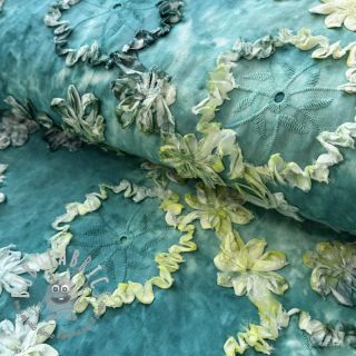 Tessuto di cotone TIE DYE EMBROIDERY Eva tape design B