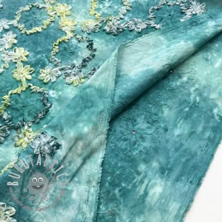 Tessuto di cotone TIE DYE EMBROIDERY Eva tape design B
