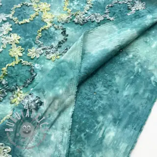 Tessuto di cotone TIE DYE EMBROIDERY Eva tape design B