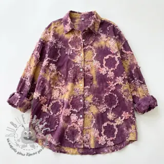 Tessuto di cotone TIE DYE EMBROIDERY Eva tape design D