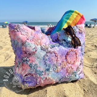 Tessuto di cotone TIE DYE EMBROIDERY Eva tape design C