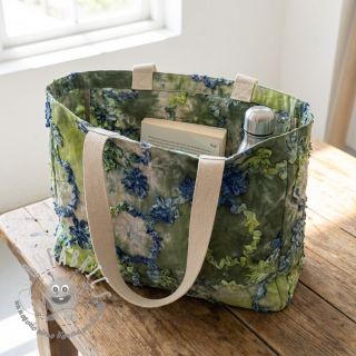 Tessuto di cotone TIE DYE EMBROIDERY Eva tape design A