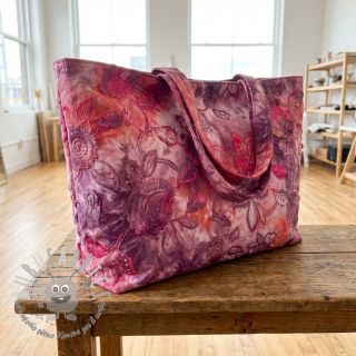 Tessuto di cotone TIE DYE EMBROIDERY Flora design D