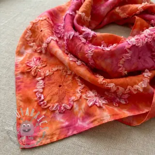 Tessuto di cotone TIE DYE EMBROIDERY Eva tape design F