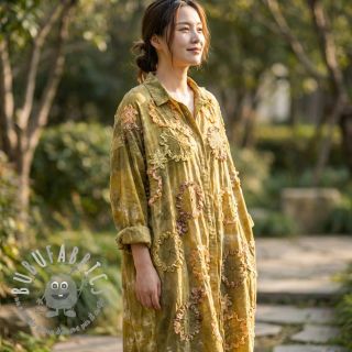 Tessuto di cotone TIE DYE EMBROIDERY Eva tape design E