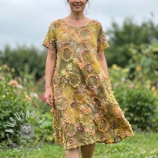 Tessuto di cotone TIE DYE EMBROIDERY Eva tape design E