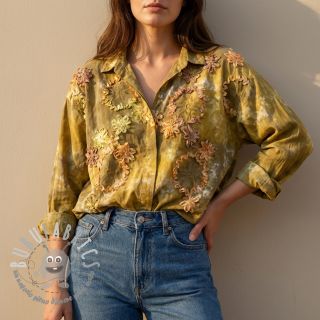 Tessuto di cotone TIE DYE EMBROIDERY Eva tape design E