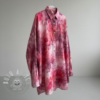 Tessuto di cotone TIE DYE EMBROIDERY Flora design D