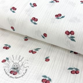 Mussola/Doppia garza Fruits cherry ORGANIC