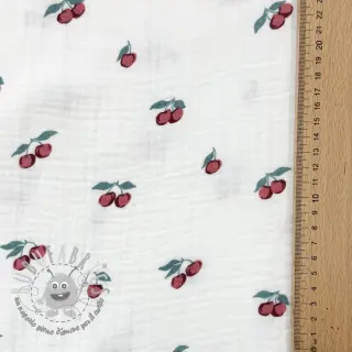Mussola/Doppia garza Fruits cherry ORGANIC