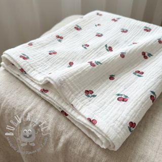 Mussola/Doppia garza Fruits cherry ORGANIC