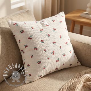 Mussola/Doppia garza Fruits cherry ORGANIC