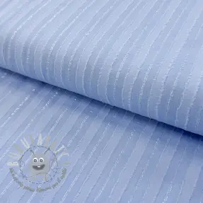 Tessuto di cotone VOILE LUREX Stripes light blue