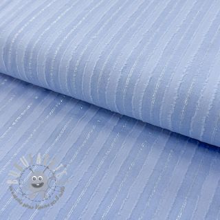 Tessuto di cotone VOILE LUREX Stripes light blue