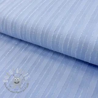 Tessuto di cotone VOILE LUREX Stripes light blue