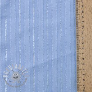 Tessuto di cotone VOILE LUREX Stripes light blue