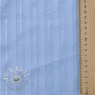 Tessuto di cotone VOILE LUREX Stripes light blue