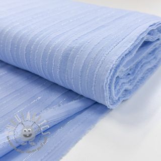 Tessuto di cotone VOILE LUREX Stripes light blue