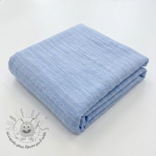 Tessuto di cotone VOILE LUREX Stripes light blue