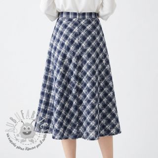 Tessuto di cotone YARN DYED BRUSHED Check EMBROIDERY navy