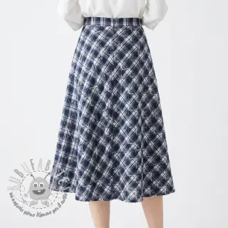 Tessuto di cotone YARN DYED BRUSHED Check EMBROIDERY navy